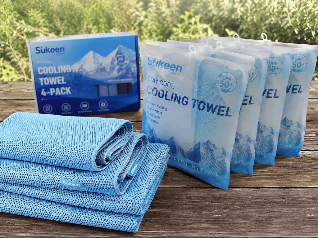 Sukeen cooling towel four pack for hot summer days
